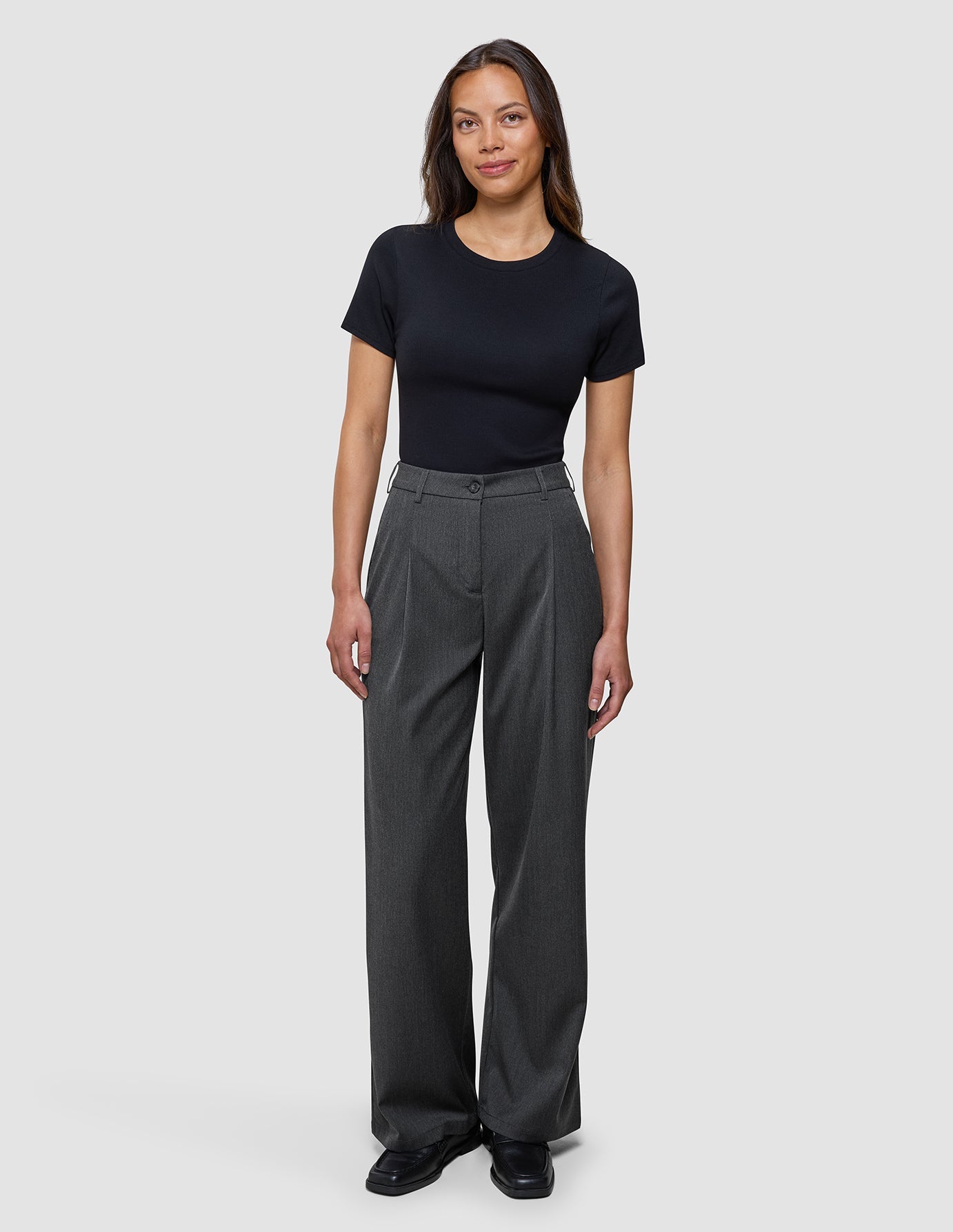 Women's Skye Pants Wide Charcoal Melange